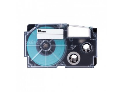 PRINTLINE kompatibilní páska s Casio XR-18WE1 18mm, 8m, černý tisk/bílý podklad