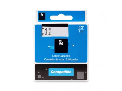 PRINTLINE kompatibilní páska s DYMO 40914, S0720690, 9mm, 7m, modrý tisk/bílý podklad, D1
