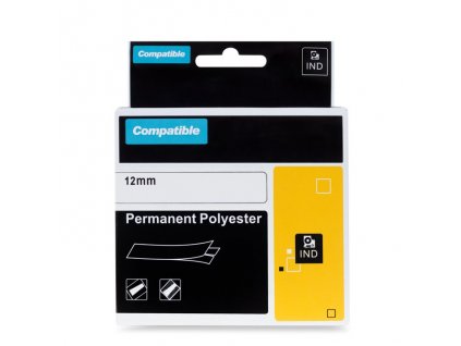 PRINTLINE kompatibilní páska s DYMO 622289, 12mm, 5.5m, černý tisk/průhl podklad, RHINO, polyesterová