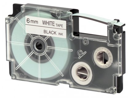 PRINTLINE kompatibilní páska s Casio, XR-6WE1, 6mm, 8m, černý tisk/bílý podklad
