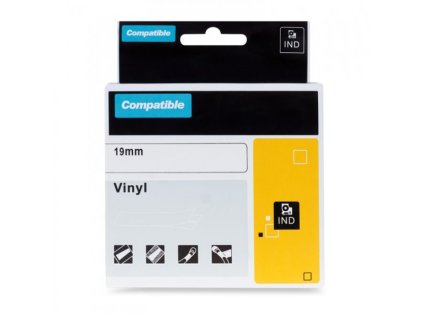 PRINTLINE kompatibilní páska s DYMO 1868752, 19mm,7m,černý tisk/bílý p., XTL, vinyl.univer