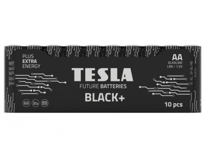 TESLA BLACK+ alkalická baterie AA (LR06, tužková, fólie) 10 ks