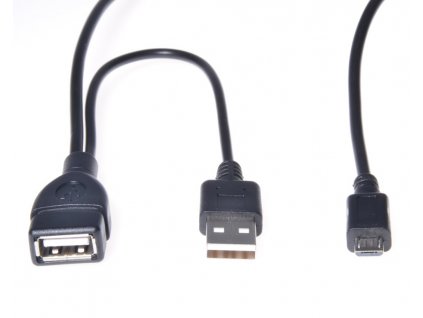 PremiumCord KUR-21 micro USB 2.0, USB A F + USB A M - Micro USB M, 1m