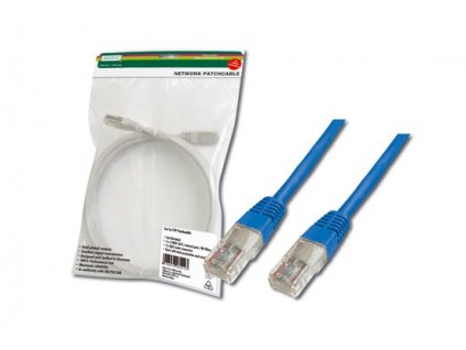 Digitus Patch Cable, UTP, CAT 5e, AWG 26/7, měď, modrý, 2m