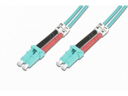 DIGITUS Fiber Optic Patch Cord, LC to LC, Multimode, OM3, 50/125 µ, Duplex Length 2m