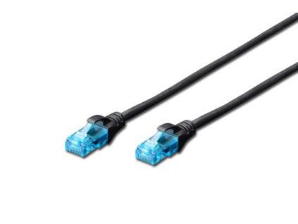 Digitus Ecoline Patch kabel, UTP, CAT 5e, AWG 26/7, černý 3m, 1ks