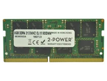 2-Power 8GB PC4-17000S 2133MHz DDR4 CL15 Non-ECC SoDIMM 2Rx8 (DOŽIVOTNÍ ZÁRUKA)