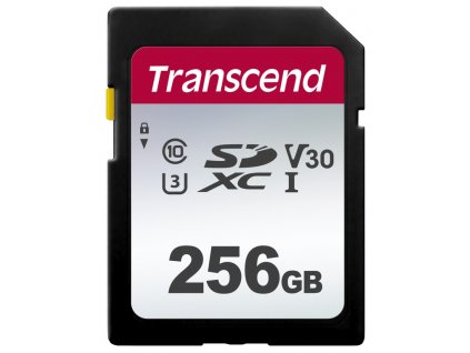 Transcend 256GB SDXC 300S (Class 10) UHS-I U3 V30 paměťová karta, 100 MB/s R, 40 MB/s W