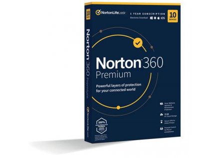 NORTON 360 PREMIUM 75GB +VPN 1 uživatel pro 10 zařízení na 1rok