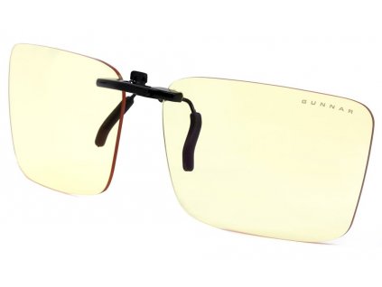 GUNNAR CLIP ON Brýle, kancelářské, připínací, bez obrouček, jantarová skla, černé CLI-00101