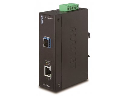 Planet IXT-705A průmyslový konvertor 10G/5G/2.5G/1G/100M / miniGBIC SFP+ 10GBASE-X, IP30, -40 až +75°C, dual power