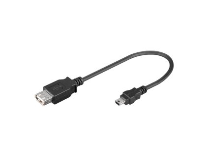 PremiumCord USB redukce kabel USB A/female - Mini 5pin USB/male 20cm OTG