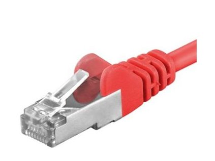 Premiumcord Patch kabel CAT6a S-FTP, RJ45-RJ45, AWG 26/7 1m, červená