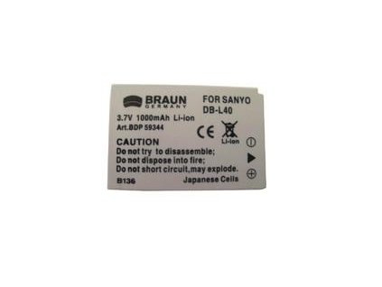 Braun akumulátor SANYO DB-L40, 1200mAh