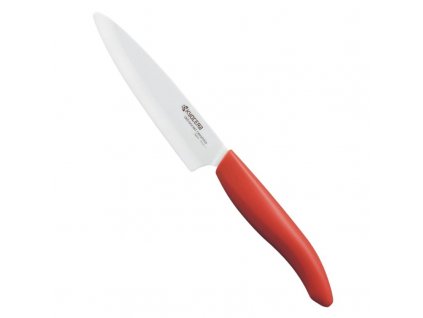 KYOCERA keramický nůž s bílou čepelí/ 11 cm dlouhá čepel/ červená plastová rukojeť