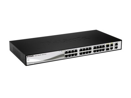 D-Link DGS-1210-28MP L2/L3 Smart+ PoE switch, 24x GbE PoE+, 4x RJ45/SFP, PoE 370W