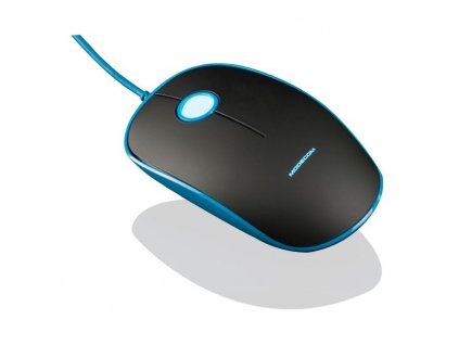 Modecom MC-M111 drátová optická myš, 3 tlačítka, 1600 DPI, USB, modro-černá
