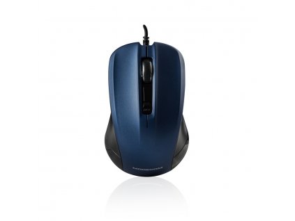 Modecom MC-M9.1 drátová optická myš, 4 tlačítka, 1600 DPI, USB, černo-modrá