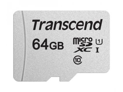 Transcend 64GB microSDXC 300S UHS-I U1 (Class 10) paměťová karta (bez adaptéru)