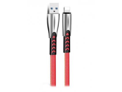 Colorway Datový Kabel USB-Apple Lightning/ 2.4A/ 1m/ Zinc Alloy/ Červený