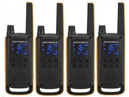 Motorola vysílačka TLKR T82 Extreme Quadpack (4 ks, dosah až 10 km), IPx4, černo/žlutá