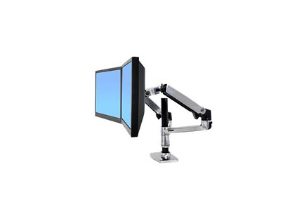 ERGOTRON LX REDESIGN DUAL ARM, POLE MOUNT, Pro 2 LCD, nebo 1LCD a NOTEBOOK, Polished Aluminum