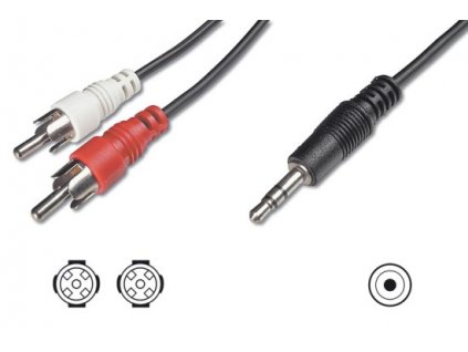 Digitus Audio kabel 3,5 mm Stereo M na 2x Chinch M 1,5m