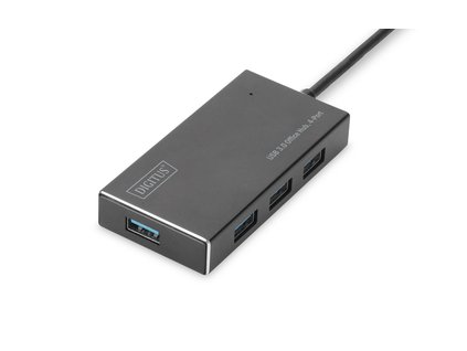 DIGITUS Hub USB 3.0, 4 porty vč. Napájení 5V / 2A Hliníkový kryt