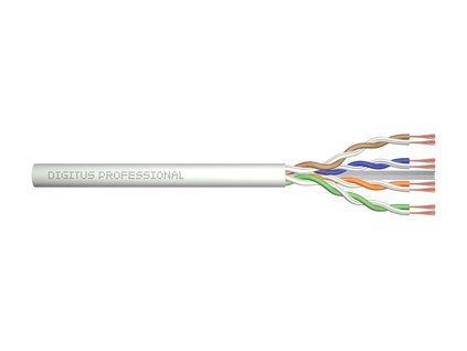 DIGITUS Propojovací kabel CAT 6A U-UTP, surová délka 100 m, papírová krabička, AWG 26/7, LSZH, simplex, barva šedá