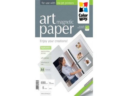 COLORWAY fotopapír/ ART glossy "magnetic" 690g/m2, A4 / 5kusů