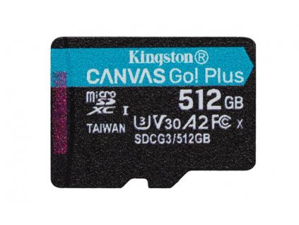 KINGSTON 512GB microSDXC Canvas Go! PLus 170R/100W U3 UHS-I V30 Card bez adapteru