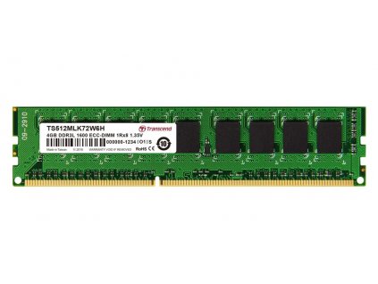 Transcend paměť 4GB DDR3L-1600 ECC-DIMM 1Rx8 CL11