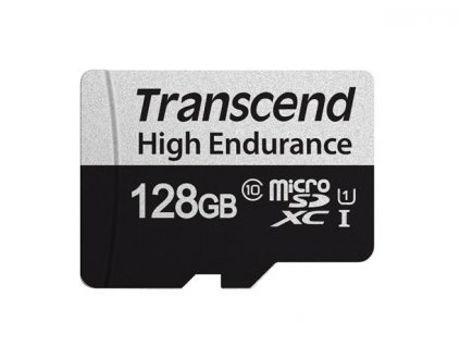 Transcend 128GB microSDXC 350V UHS-I U1 (Class 10) High Endurance paměťová karta, 95MB/s R, 45MB/s W