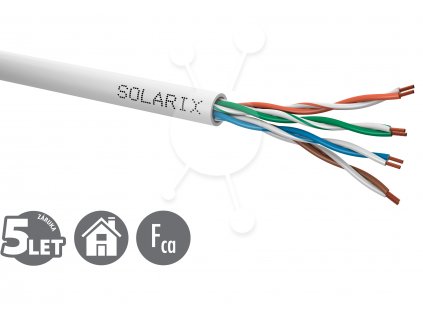 Kabel licna Solarix CAT5E UTP PVC šedý 305m/box SXKL-5E-UTP-PVC