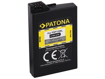 PATONA baterie pro herní konzoli Sony PSP 2000/PSP 3000 Portable 1200mAh Li-lon 3,7V PSP-S110