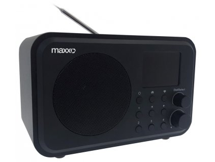 Maxxo internet. rádio DT02 /DAB+ /FM /Wifi /BT rep. /dál, ovl /line out /české menu /2000mAH bat. /UPnP, DLNA /budik