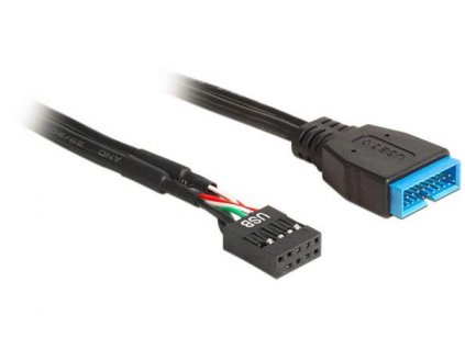 Delock kabel USB 2.0 pinový konektor samice > USB 3.0 pinový konektor samce