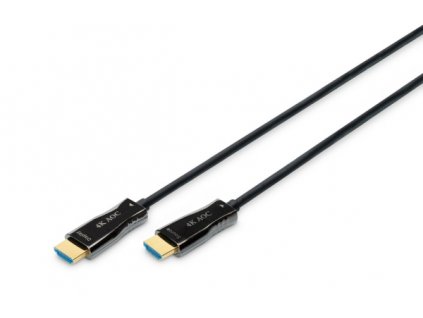 Digitus Připojovací kabel HDMI AOC s hybridním vláknem, typ A M/M, 20 m, UHD 4K@60 Hz, CE, zlatá, bl