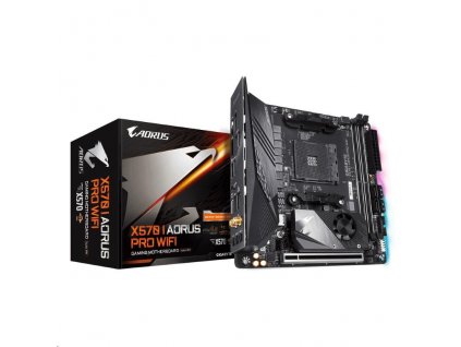 GIGABYTE MB Sc AM4 X570 I AORUS PRO WIFI, AMD X570, 2xDDR4, VGA, Mini-ITX