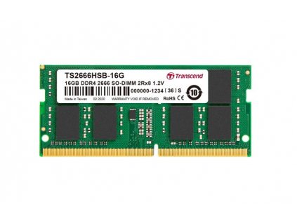 Transcend paměť 16GB SODIMM DDR4 2666 2Rx8 1Gx8 CL19 1.2V