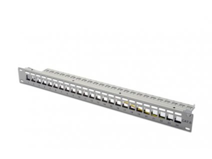 Digitus Modular Patch Panel, stíněný 24 portů, blank, 1U, montáž do stojanu, šedá RAL 7035