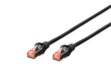 Digitus Patch Cable, S-FTP, CAT 6, AWG 27/7, LSOH, Měď, černý 3m