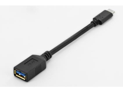 Digitus USB 3.1 Type-C adaptér USB kabel, typ C na A, OTG M / F, 0,15m, Super Speed, UL, bl
