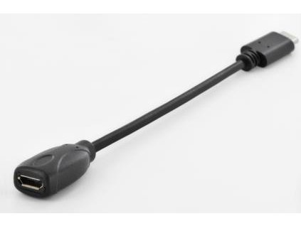 Digitus USB 3.1 Type-C adaptér USB kabel, typ C na na micro B, M / F, 0,1M, High-Speed, UL, bl