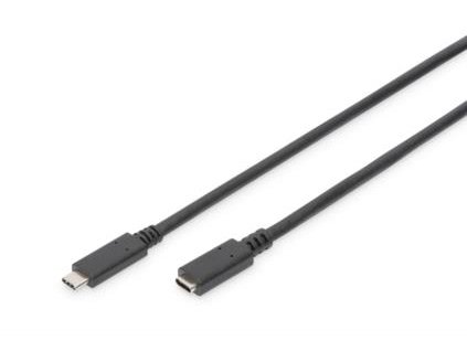 Digitus Prodlužovací kabel USB typu C, typ C samec/ samice , 0,7 m, Gen2, 5A, 10 GB, verze 3.1, CE, bl
