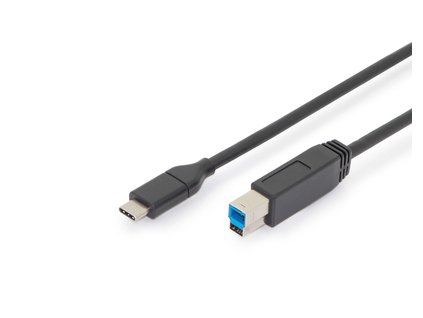 Digitus Připojovací kabel USB typu C, typ C na B M/M, 1,8m, 3A, 5GB, verze 3.0, bl