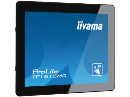 15'' iiyama TF1515MC-B2: TN, XGA, capacitive, 10P, 350cd/m2, VGA, DP, HDMI, černý