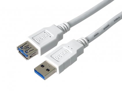 PremiumCord Prodlužovací kabel USB 3.0 Super-speed 5Gbps A-A, MF, 9pin, 0,5m bílá