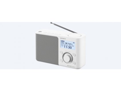 SONY XDR-S61DW Přenosné FM/DAB rádio, bílé, víceřádkový bíle podsvícený display. 5 paměťových tlačítek