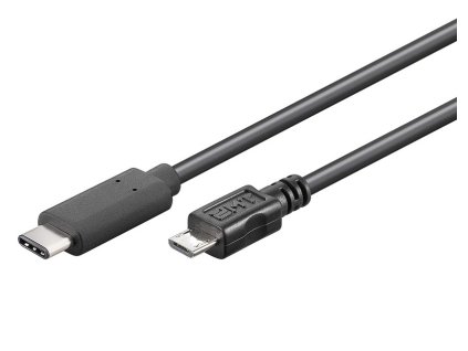 PremiumCord USB-C/male - USB 2.0 Micro-B/Male, černý, 1m